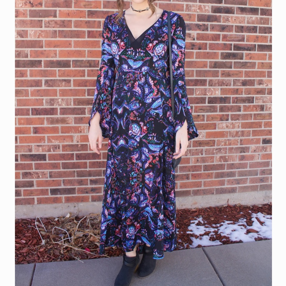 NWT EXPRESS Sz 0 Paisley Boho Maxi Dress